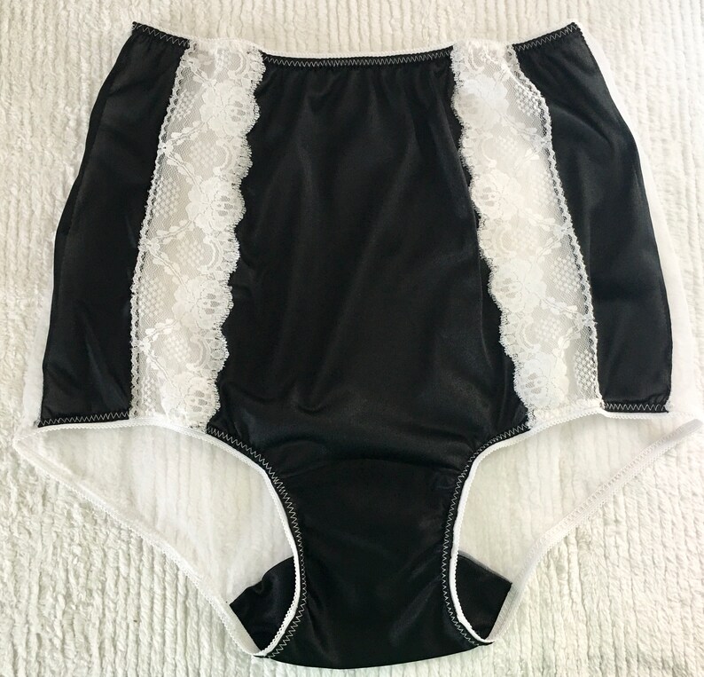 NEW Vintage Style *Size 9* Sheer Black NYLON High Waist Pinup Panties