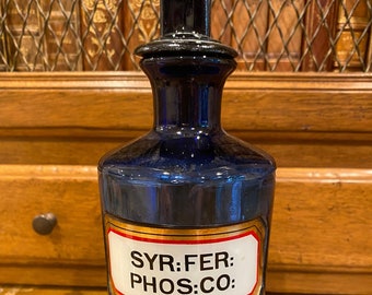 Vintage Cobalt Blue Apothecary Jar