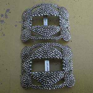 Antique French Victorian Steel Cut Shoe Buckles