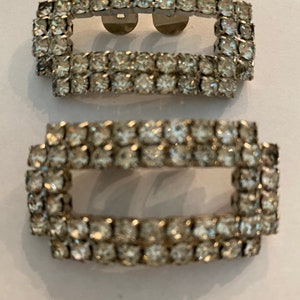 Pair Vintage Rhinestone Shoe Buckles