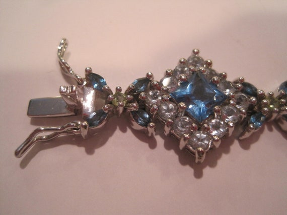 Vintage Sterling and Rhinestone Bracelet - image 4