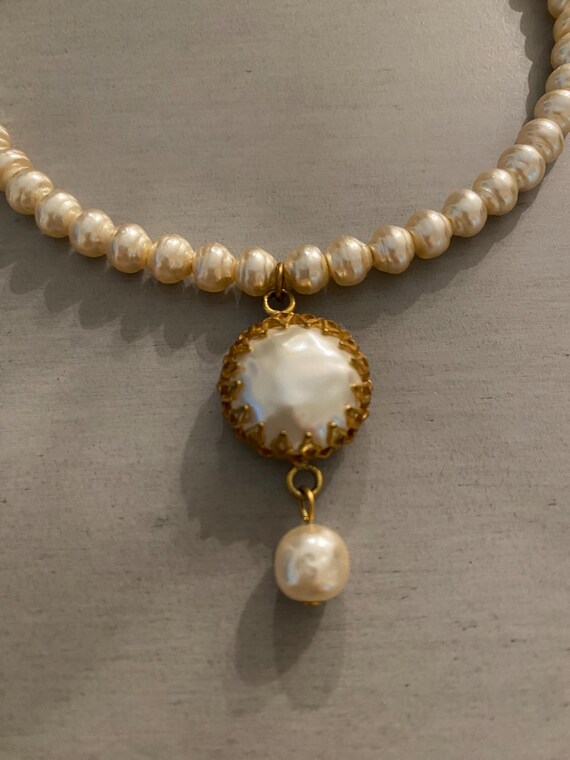 Vintage Signed Miriam Haskell Pearl Choker - image 2