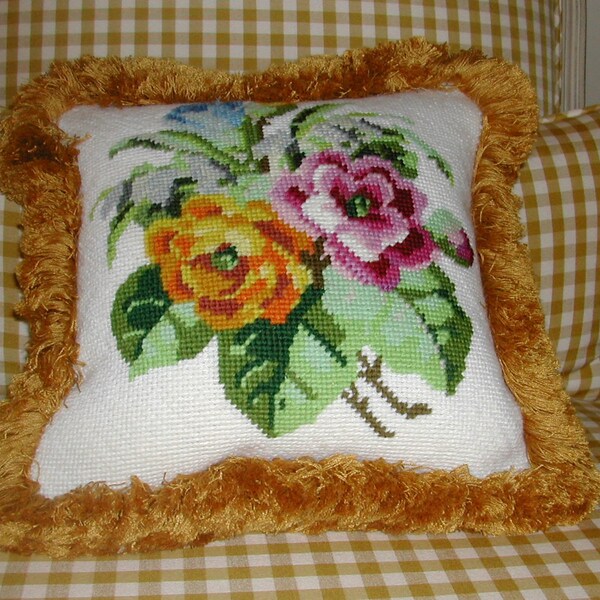 Vintage Needlepoint Pillows Etsy