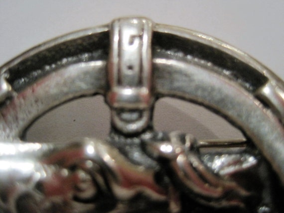 Vintage Sterling Horseshoe Stirrup Horsehead Pin - image 3