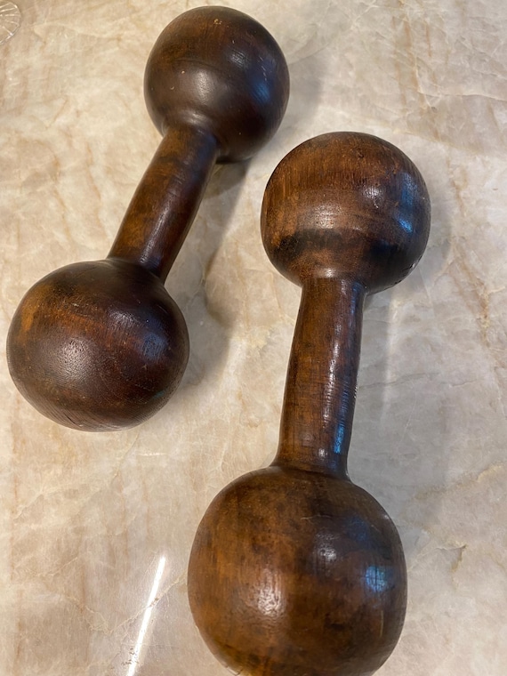 Antique Wood Barbells