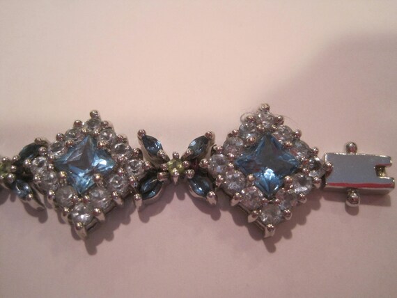 Vintage Sterling and Rhinestone Bracelet - image 3