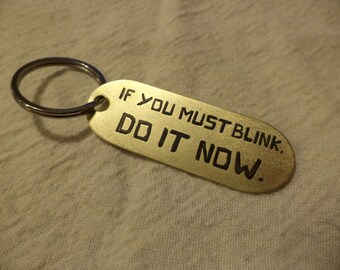 Kubo etched brass keychain