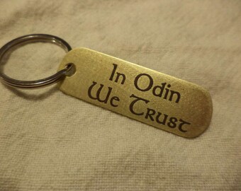 What Would Odin Do etched brass keychain