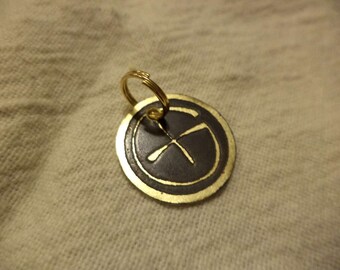 Etched Brass Geocaching Charm
