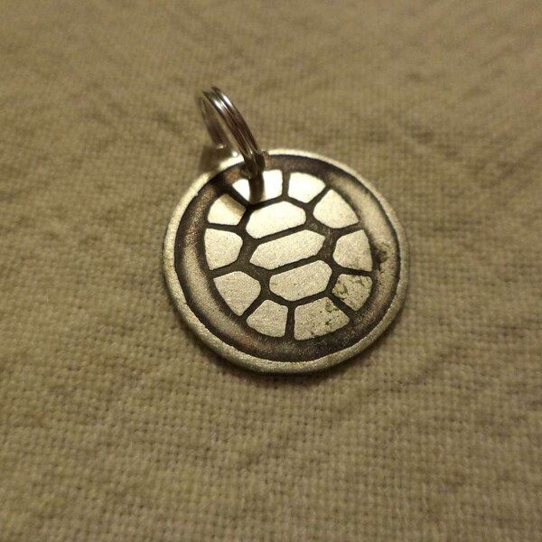 TMNT inspired 2 sided nickel silver charm