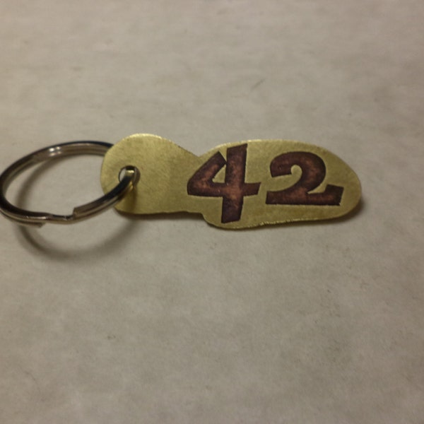 42    The answer to the Ultimate Question Brass Keychain