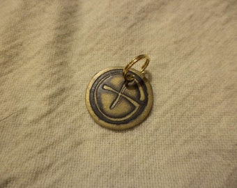 Etched Brass Geocaching Charm