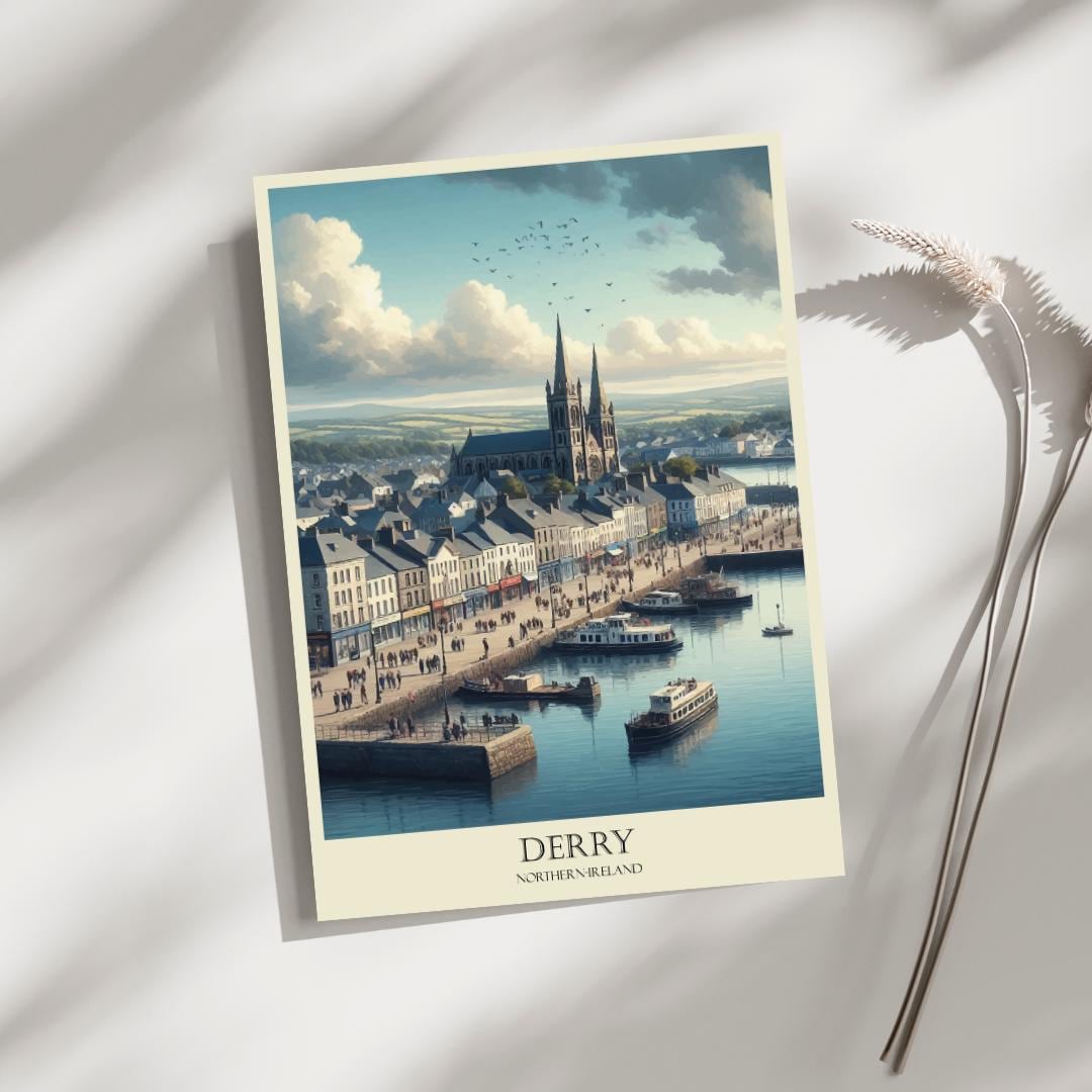 Derry, Londonderry, Northern Ireland, Travel, Poster, Print, Art, Home ...