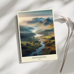 Snowdonia, País de Gales, Viagem, Pôster, Impressão, Arte, Decoração para Casa, Arte de Parede - Tamanhos A4, A3, A2 - Presente para entes queridos (feito sob encomenda)