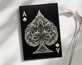 Ace of Spades, Playing Card, Poster, Print, Art, Home Décor, Wall-Art - A4, A3, A2 Print sizes - Gift For Loved ones (Made to Order)