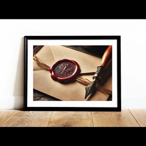 Letra de lujo, sello de cera, póster, impresión, arte, decoración del hogar, arte mural - Tamaños de impresión A4, A3, A2 - Regalo para seres queridos (hecho a pedido)