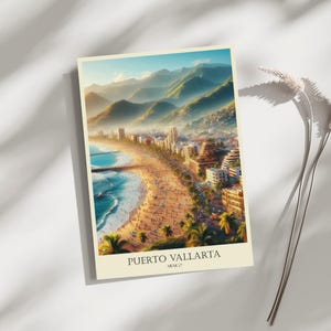 Puerto Vallarta, Mexico, Skyline, Travel, Poster, Print, Art, Home Décor, Wall-Art - A4, A3, A2 Sizes - Gift For Loved ones (Made to Order)