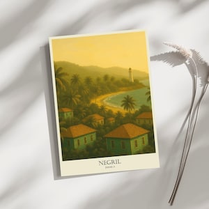 Negril, Jamaica, Travel, Poster, Print, Art, Home Décor, Wall-Art - A4, A3, A2 Sizes - Gift For Loved ones (Made to Order)