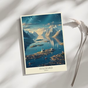 Svalbard, Norway, Skyline, Travel, Poster, Print, Art, Home Décor, Wall-Art - A4, A3, A2 Sizes - Gift For Loved ones (Made to Order)