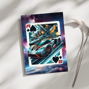 Roadster Royal, Superdeportivo, Naipe, Póster, Impresión, Arte, Decoración del hogar, Arte mural - Tamaños A4, A3, A2 - Regalo para seres queridos (Hecho a medida)