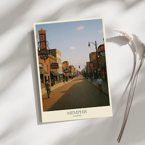 Memphis, Tennessee, Travel, Poster, Print, Art, Home Décor, Wall-Art - A4, A3, A2 Sizes - Gift For Loved ones (Made to Order)