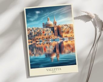 La Valeta, Malta, Viajes, Póster, Impresión, Arte, Decoración del hogar, Mural - Tamaños A4, A3, A2 - Regalo para seres queridos (Hecho a medida)