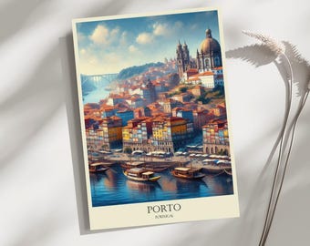 Porto, Portugal, Skyline, Travel, Poster, Print, Art, Home Décor, Wall-Art - A4, A3, A2 Sizes - Gift For Loved ones (Made to Order)