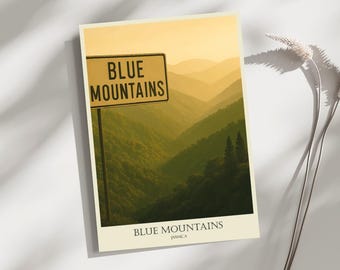 Blue Mountains, Jamajka, Podróże, Plakat, Wydruk, Sztuka, Wystrój Domu, Sztuka Ścienna - Rozmiary A4, A3, A2 - Prezent Dla Bliskich (Wykonany Na Zamówienie)