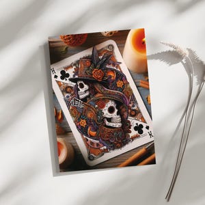 Día de Muertos, Naipe, Póster, Impresión, Arte, Decoración del Hogar, Arte Mural - Tamaños de impresión A4, A3, A2 - Regalo para seres queridos (Hecho a pedido)