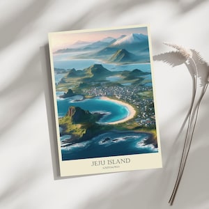 Jeju Island, South Korea, Skyline, Travel, Poster, Print, Art, Home Décor, Wall-Art - A4, A3, A2 Sizes - Gift For Loved ones (Made to Order)