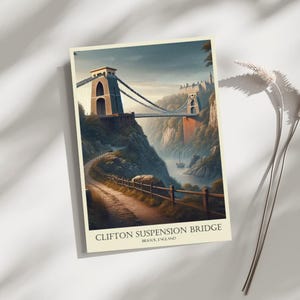 Clifton Suspension Bridge, Bristol, Travel, Poster, Print, Art, Home Décor, Wall-Art - A4, A3, A2 - Gift For Loved ones (Made to Order)