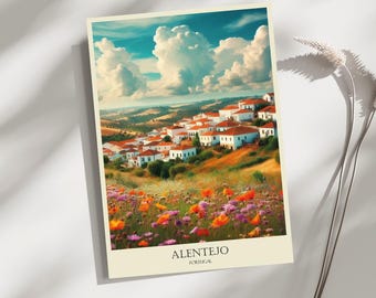 Alentejo, Portugal, reizen, poster, print, kunst, woondecoratie, muurkunst, muurkunst - A4, A3, A2-formaten - cadeau voor dierbaren (op bestelling gemaakt)