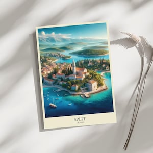 Split, Croatia, Skyline, Travel, Poster, Print, Art, Home Décor, Wall-Art - A4, A3, A2 Sizes - Gift For Loved ones (Made to Order)