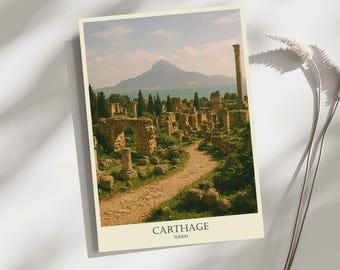 Carthage, Tunisia, Travel, Poster, Print, Art, Home Décor, Wall-Art - A4, A3, A2 Sizes - Gift For Loved ones (Made to Order)