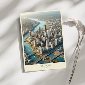 Nairobi, Kenya, Skyline, Travel, Poster, Print, Art, Home Décor, Wall-Art - A4, A3, A2 Sizes - Gift For Loved ones (Made to Order)