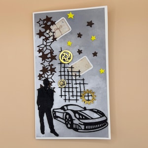 Tarjeta de cumpleaños hecha a mano para él | Tarjeta personalizada para novio, papá o marido | Tarjeta de felicitación masculina para el Día del Padre | Tarjeta de coche
