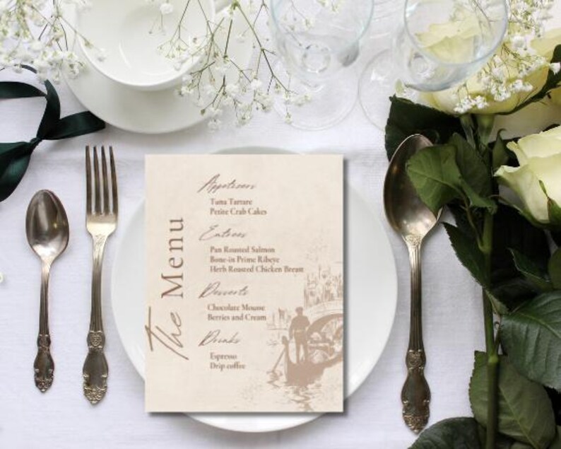 Digital Template Bar and Dinner Menu Etsy