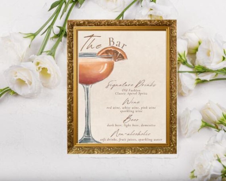 Digital Template Bar and Dinner Menu Etsy