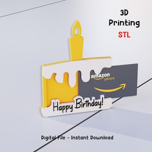 Porte-cartes cadeau, fichiers d'impression 3D - usage commercial - fichier STL - gâteau porte-cartes STL - fichiers numériques - téléchargement immédiat