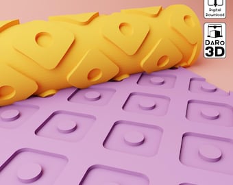 Japanese Style Square Texture Roller for Polymer Clay (Digital File STL)