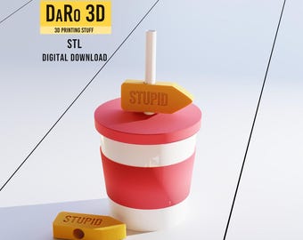Drinking Straw Topper Funny for party 3d printing file - STL Digital Download