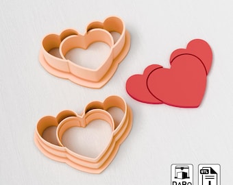Triple Heart Polymer Clay Cutter - 3D Printer STL File (Digital Download)