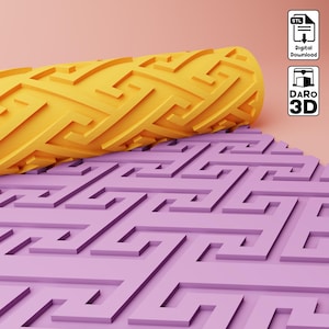 STL テクスチャ ローラー | ライン テクスチャ ローラー | 和風 #3 | ポリマー粘土シームレス テクスチャ ローラー デジタル ファイル STL、粘土テクスチャ ローラー