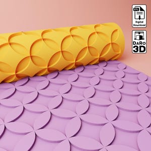 STL Texture Roller | Stars Texture Roller | Japanese Style #9 | Polymer clay Seamless texture roller Digital File STL Clay Texture Roller