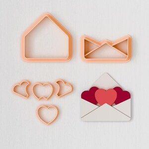Valentine Envelope Heart Polymer Clay Cutter -  STL Digital File – 3D Printable Cutters STL File - 5 Sizes -  STL Clay Cutters