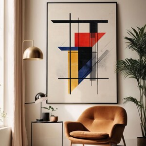 Piet Mondrian Art Poster - Stampa Mondrian, dipinto di Piet Mondrian e arte murale moderna come poster o stampa su tela di alta qualità