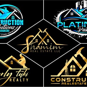 Logo de construction , logo d'entreprise personnalisé , logo de toiture , logo de bricoleur , logo de rénovation domiciliaire , logo de rénovation , logo de réparation domiciliaire