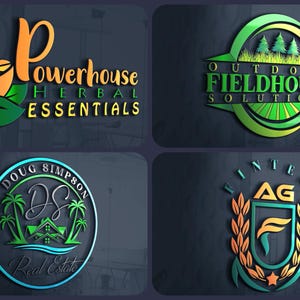 Création de logo personnalisé : entretien de la pelouse, entreprise, logo de luxe
