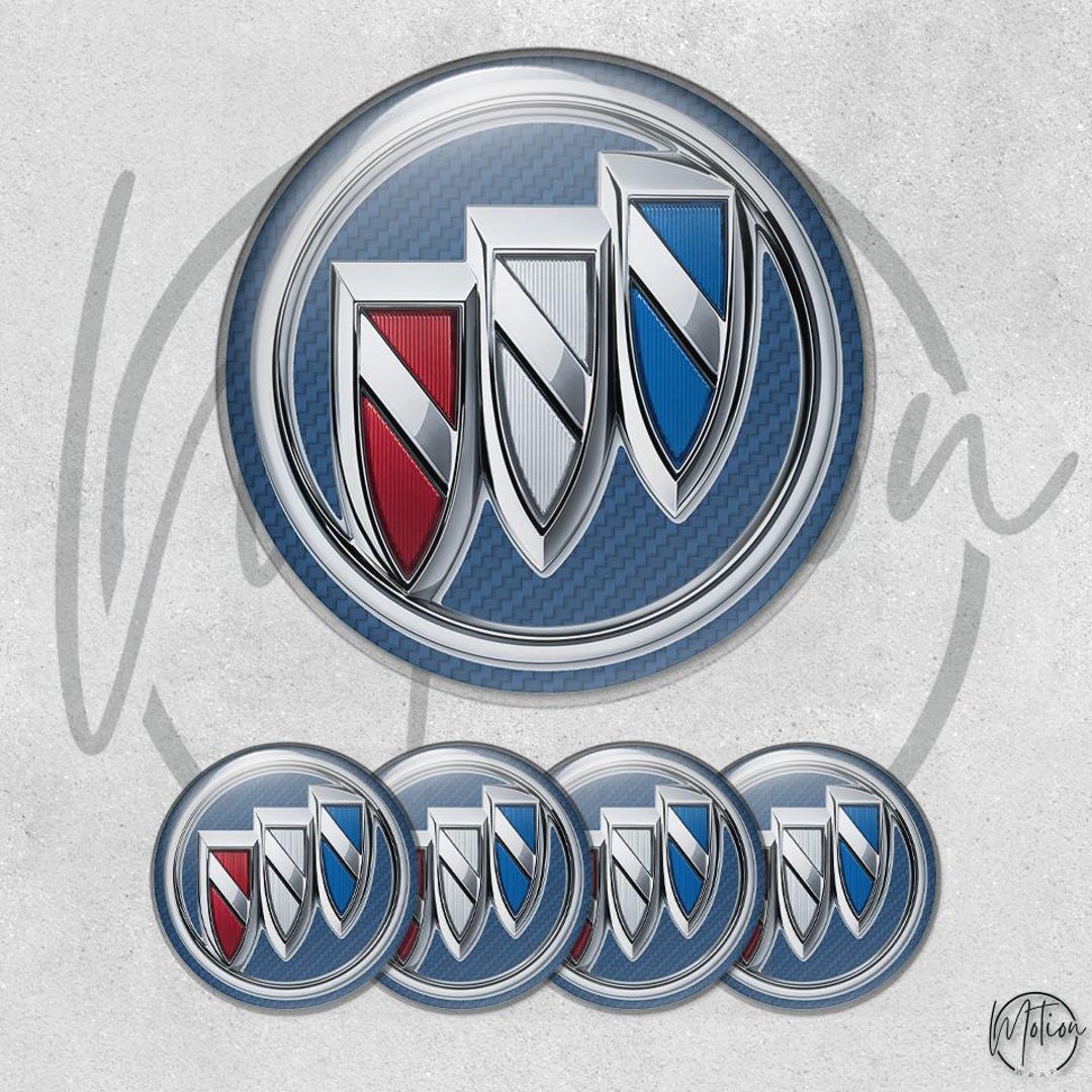 Buick Emblem Decals | Set of 4 Premium 3D Raised Resin Stickers ...