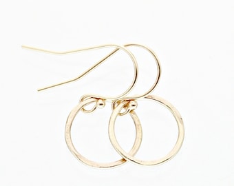 Solid gold earrings - 14k gold jewelry - 14k gold earrings - minimalist earrings - 14k gold circle earrings - 14k gold hoop earrings - 14kt